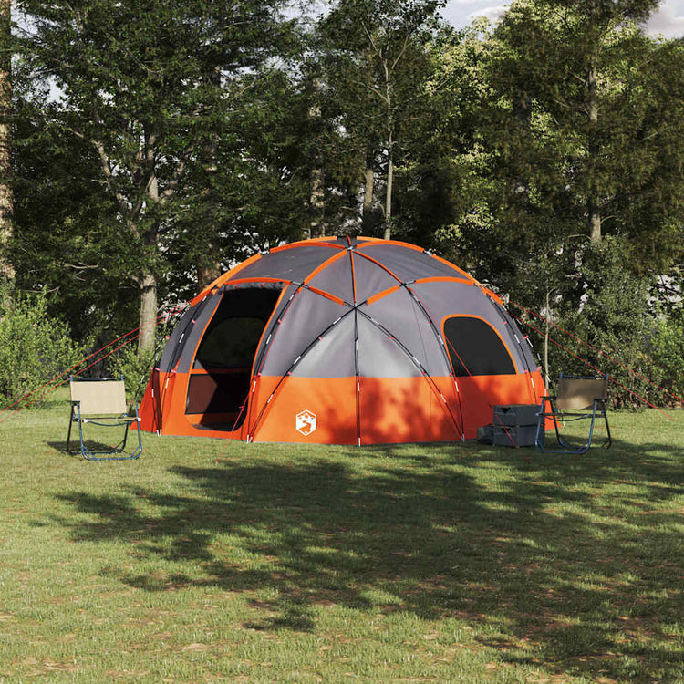 VidaXL tente de camping gris et orange 475 x 475 x 235 cm polyester