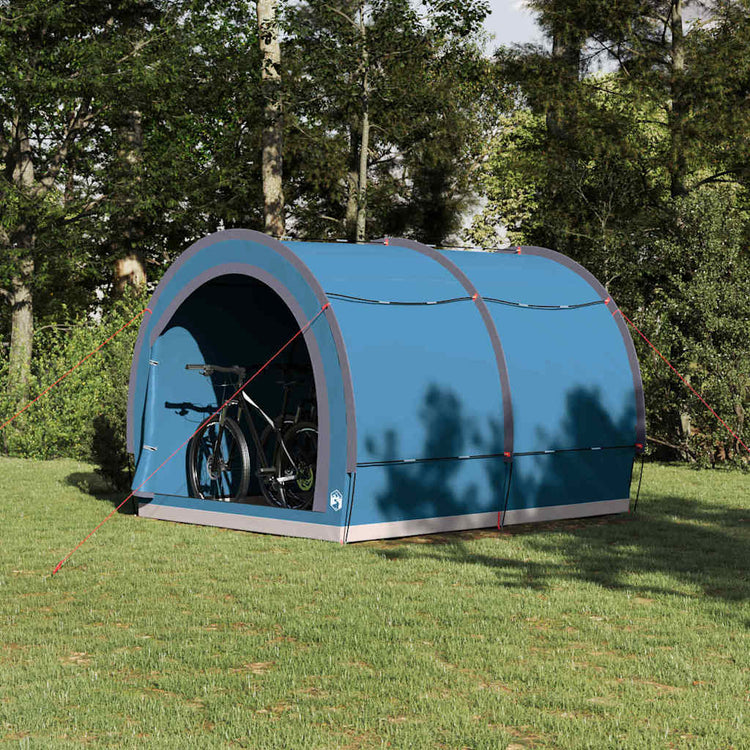 VidaXL tente de vélo avec toit avec rangement bleu 256 x 222 x 182 cm
