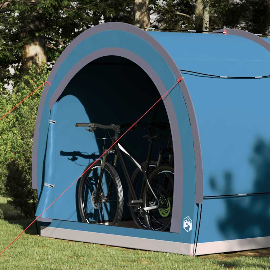 VidaXL tente de vélo avec toit avec rangement bleu 256 x 222 x 182 cm