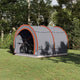 Vidaxxl tente vélo avec toit avec rangement gris et orange 256 x 222 x 182 cm