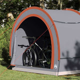 Vidaxxl tente vélo avec toit avec rangement gris et orange 256 x 222 x 182 cm - afbeelding 3