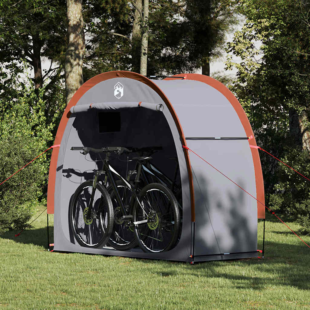 VidaXL tente vélo avec toit avec rangement gris et orange 210 x 90 x 174 cm