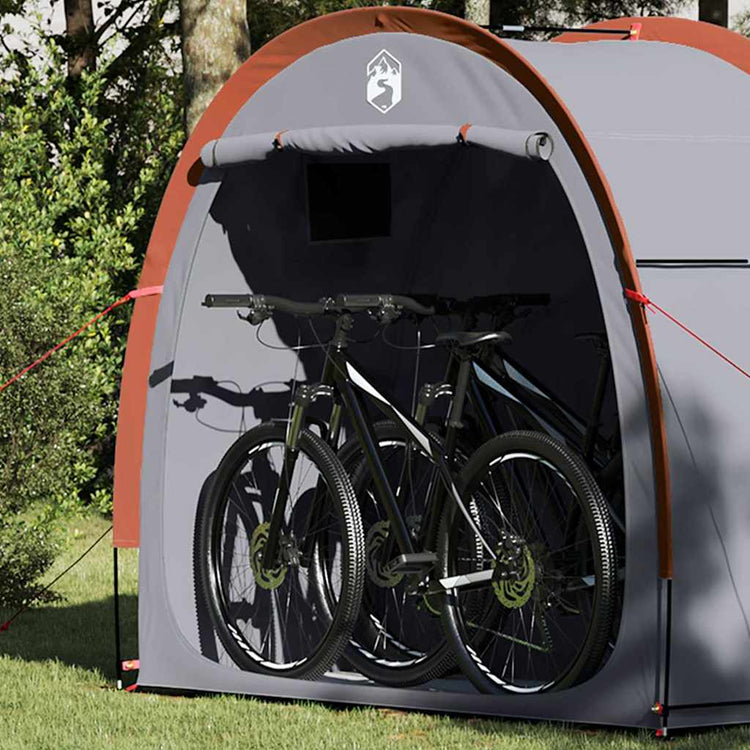 VidaXL tente vélo avec toit avec rangement gris et orange 210 x 90 x 174 cm