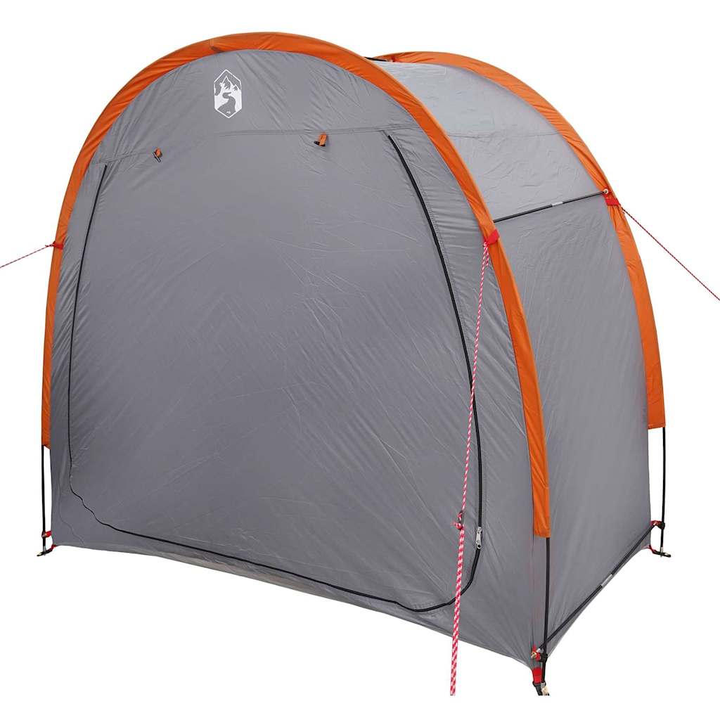 VidaXL tente vélo avec toit avec rangement gris et orange 210 x 90 x 174 cm