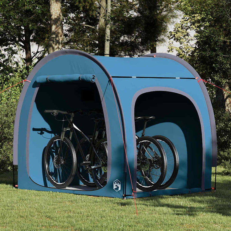 VidaXL tente de vélo avec toit avec rangement bleu 218 x 156 x 180 cm