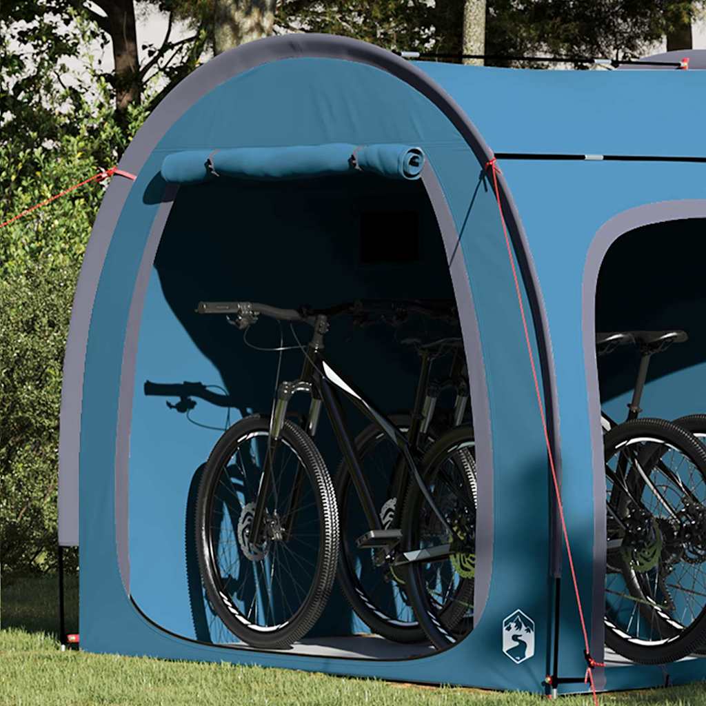 VidaXL tente de vélo avec toit avec rangement bleu 218 x 156 x 180 cm
