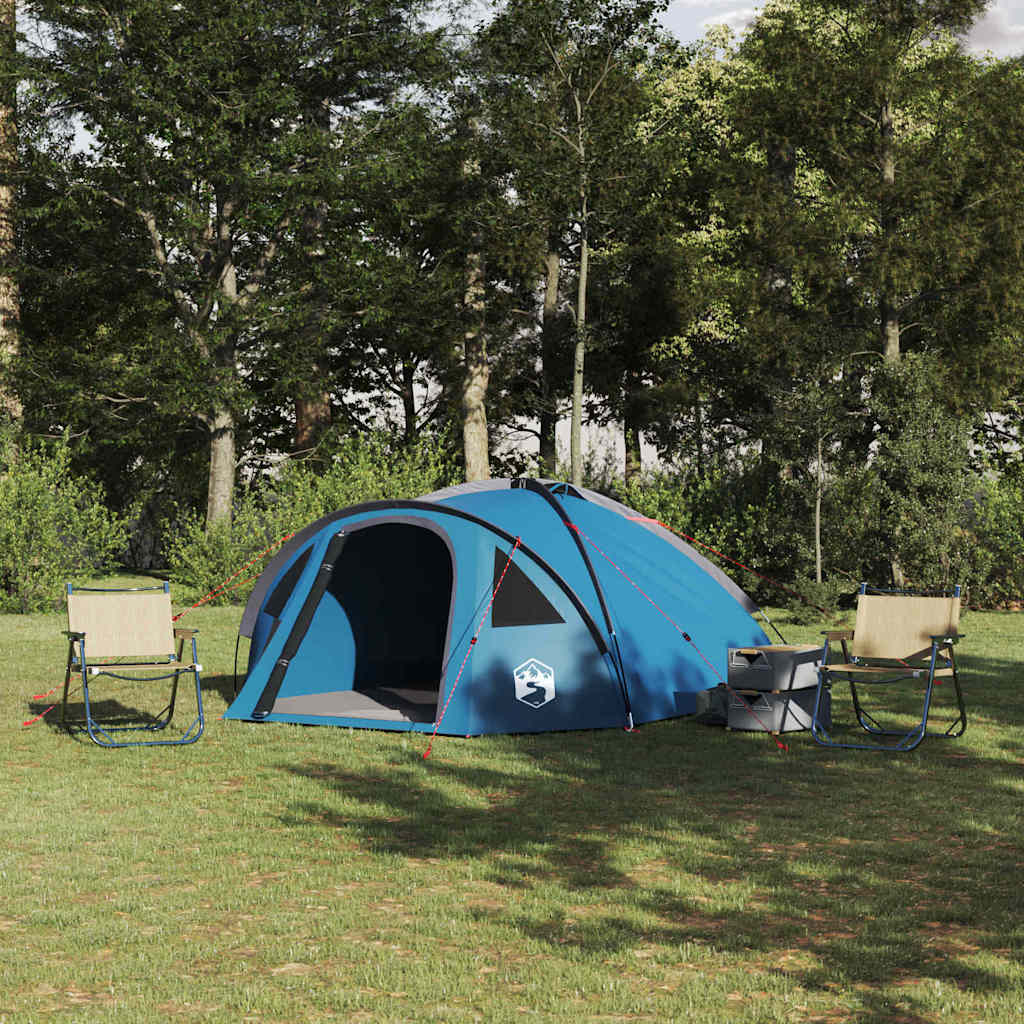 VidaXL tente de camping avec toit bleu 308 x 268 x 130 cm polyester