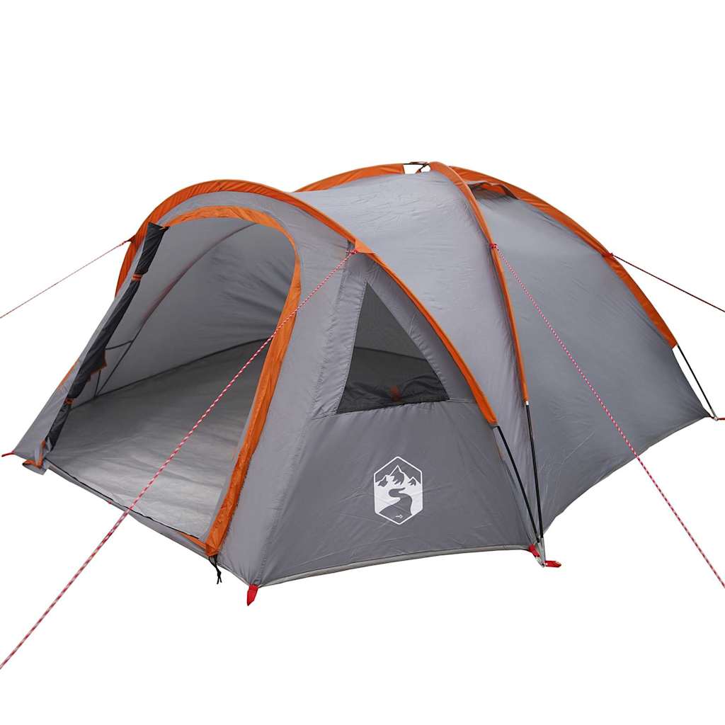 VidaXL tente de camping gris et orange 308 x 268 x 130 cm polyester