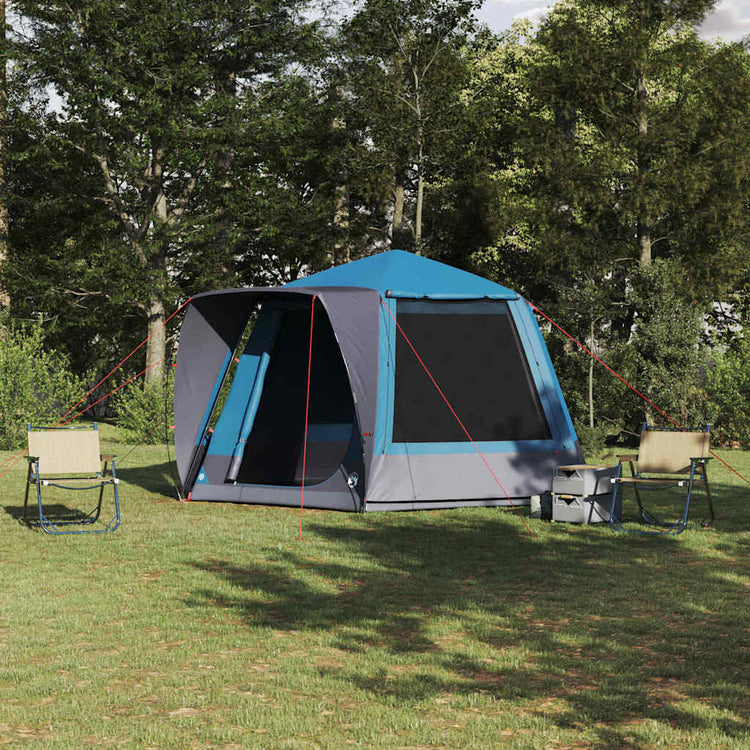 VidaXL tente de camping avec toit bleu 420 x 420 x 227 cm polyester