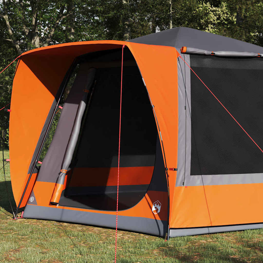 VidaXL tente de camping gris et orange 420 x 420 x 227 cm polyester