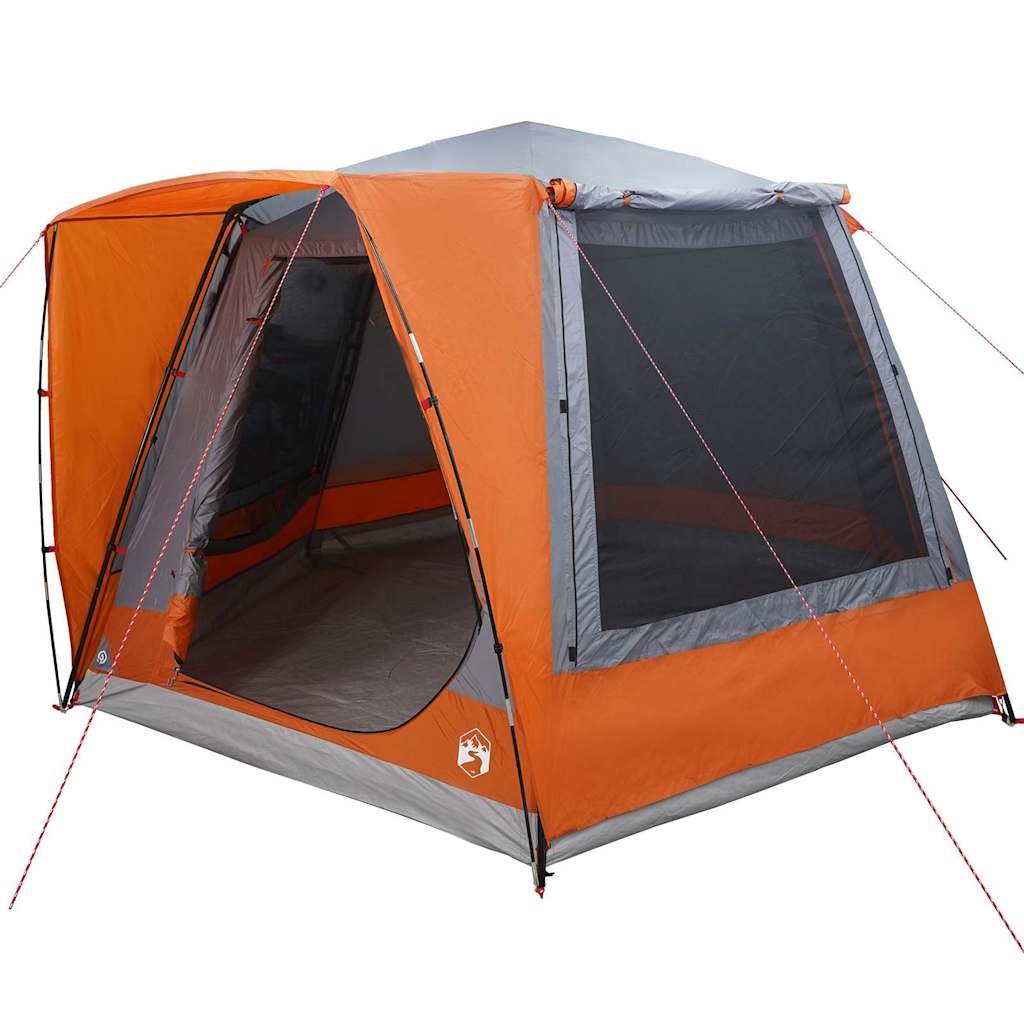 VidaXL tente de camping gris et orange 420 x 420 x 227 cm polyester