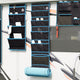 VidaXL sac de rangement avec rangement noir et bleu 125 x 48 cm oxford