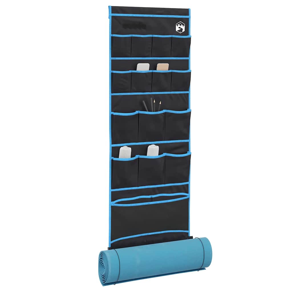 VidaXL sac de rangement avec rangement noir et bleu 125 x 48 cm oxford
