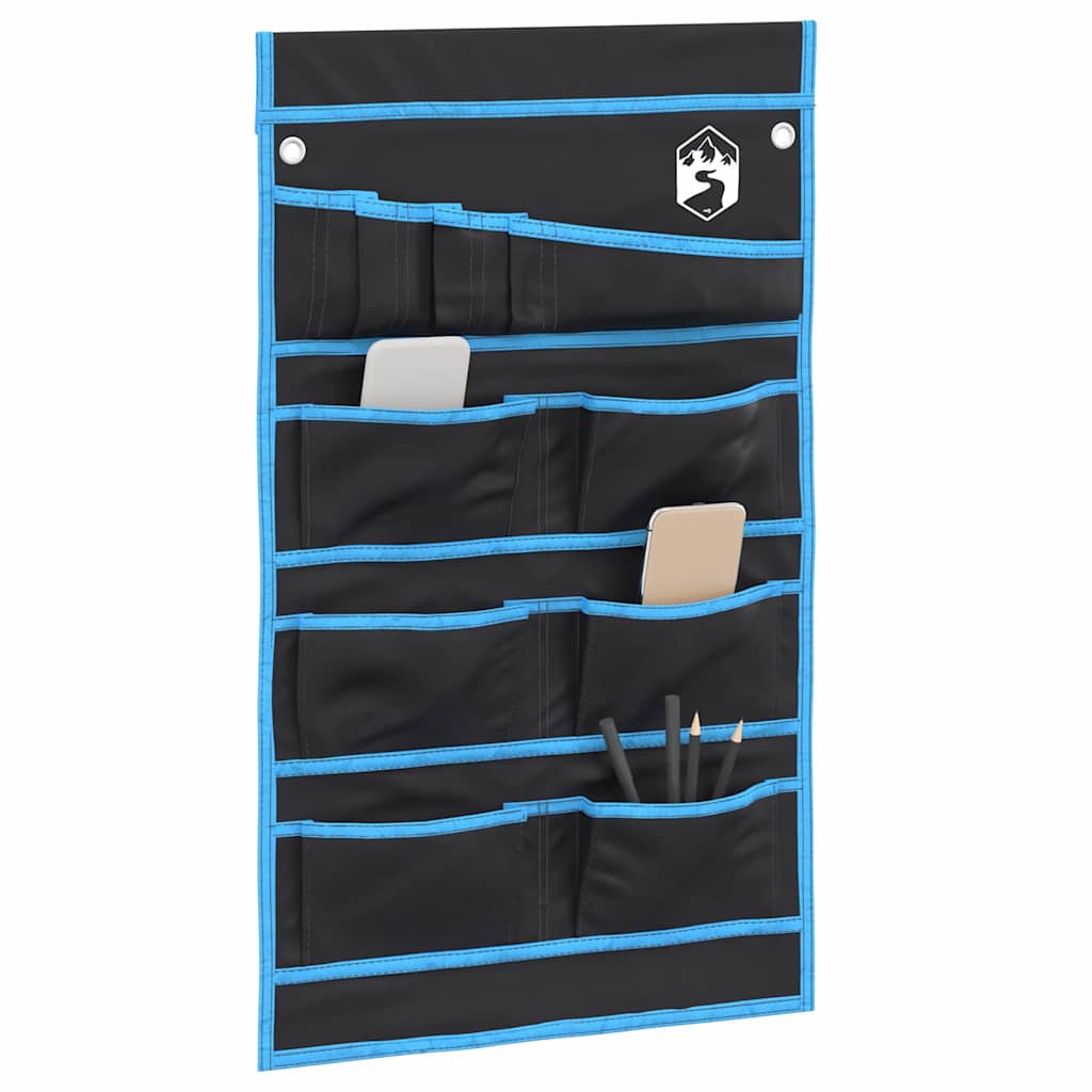 VidaXL sac de rangement avec rangement noir et bleu 63,5 x 40 cm oxford