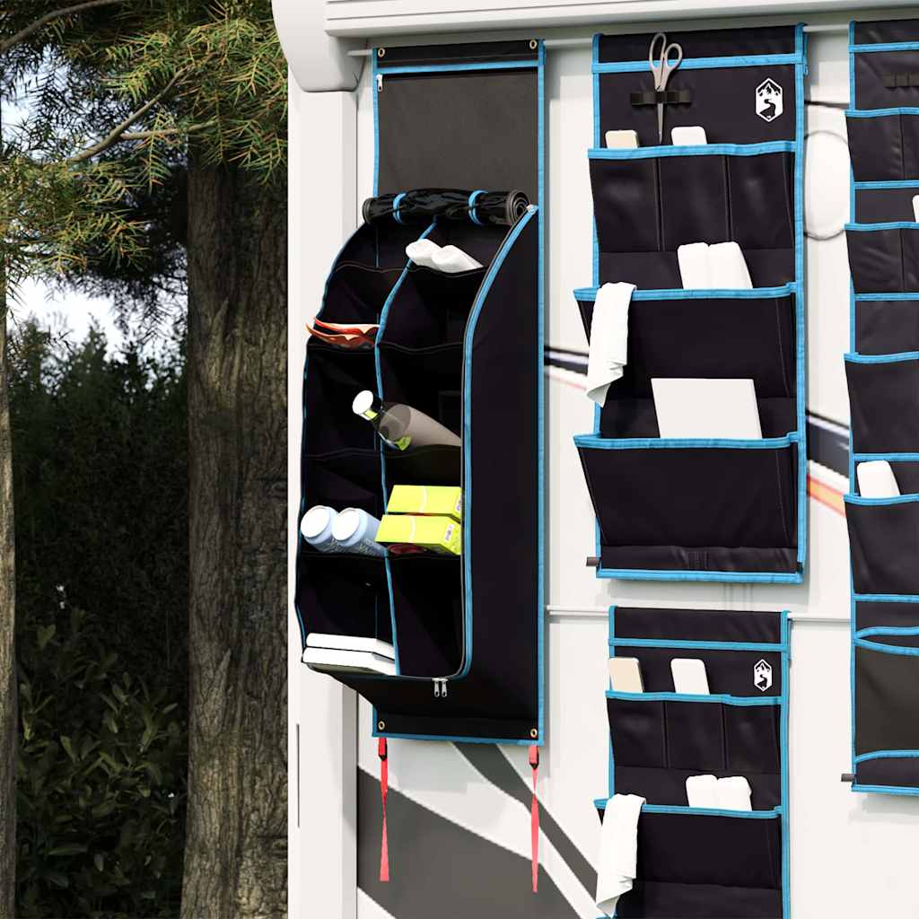 VidaXL sac de rangement avec rangement noir et bleu 140 x 43 cm oxford