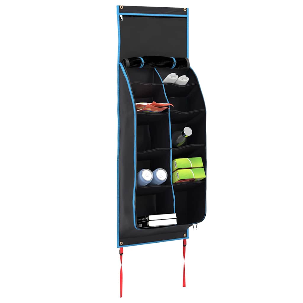 VidaXL sac de rangement avec rangement noir et bleu 140 x 43 cm oxford