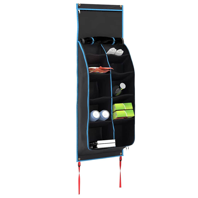 VidaXL sac de rangement avec rangement noir et bleu 140 x 43 cm oxford