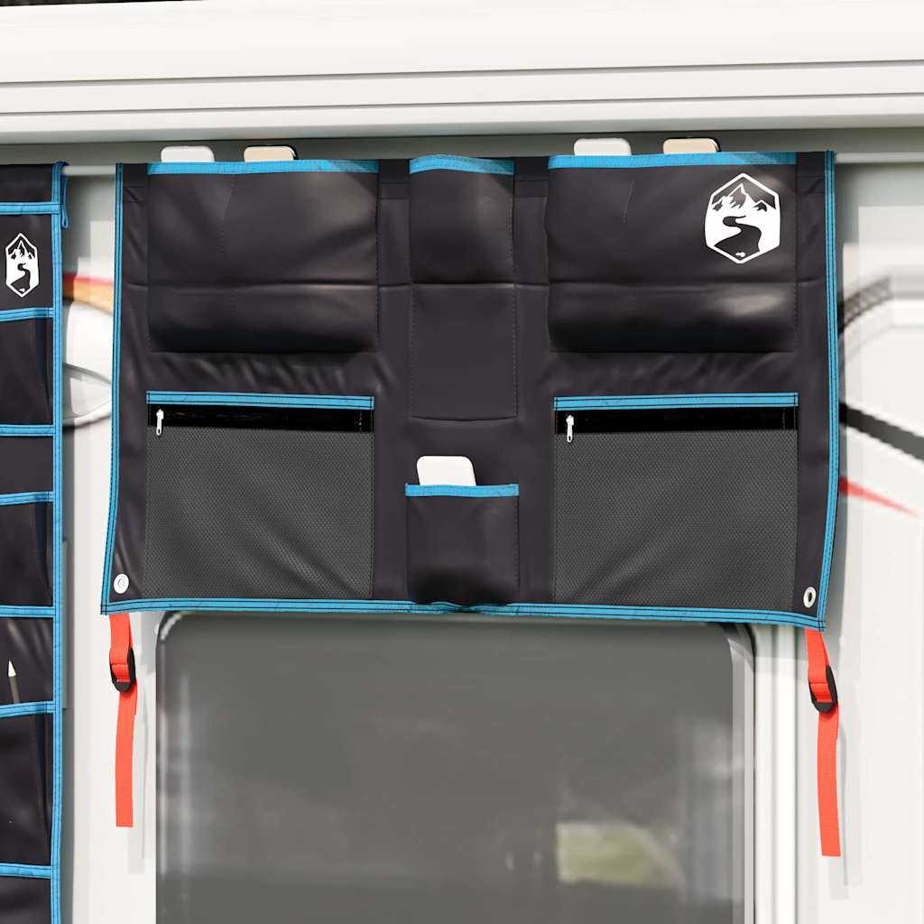 VidaXL sac de rangement avec rangement noir et bleu 98 x 47 cm oxford