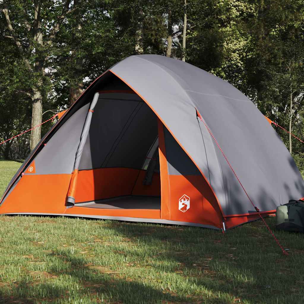 VidaXL tente de camping avec toit gris et orange 320 x 275 x 190 cm taffetas