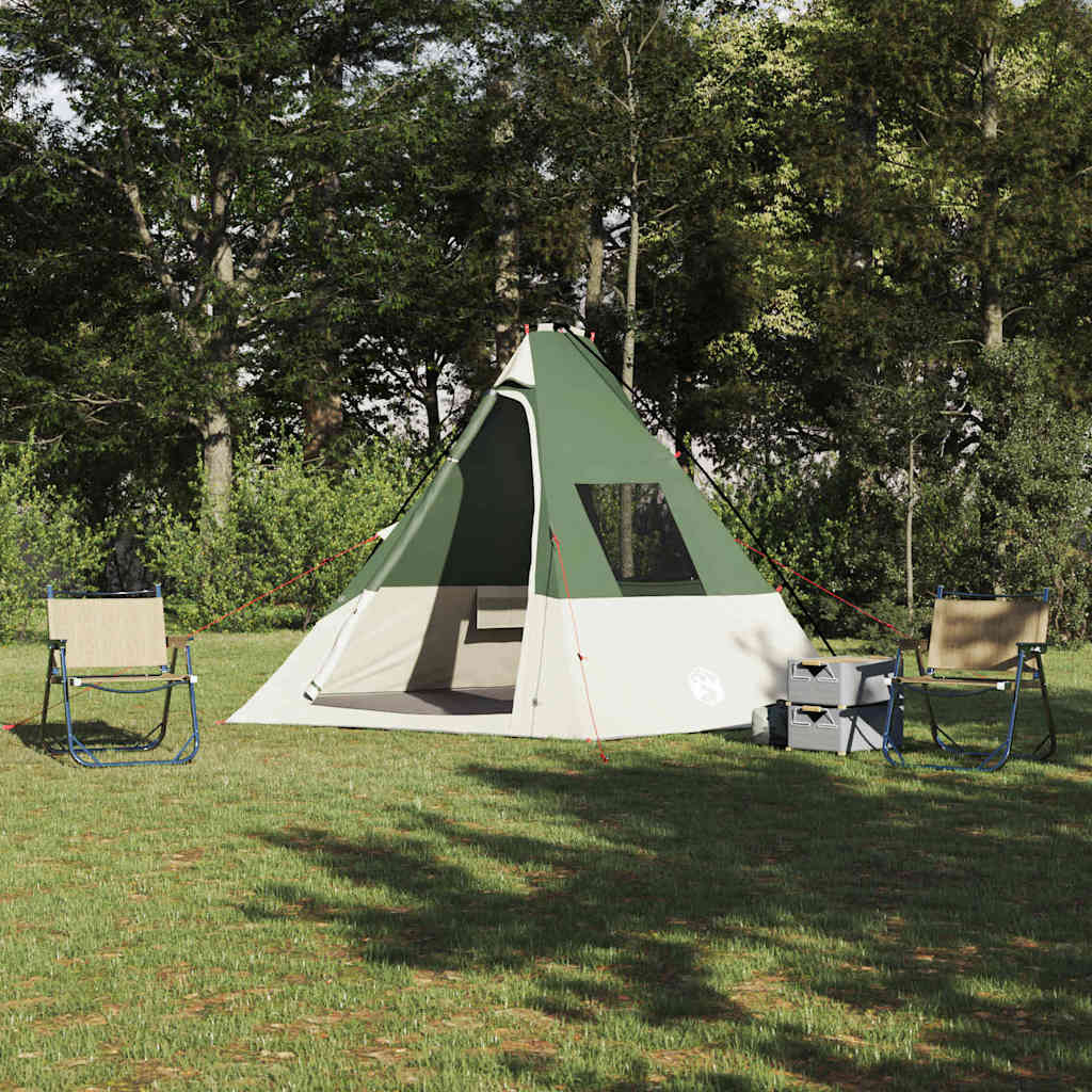 Vidaxx tente tipi avec toit avec rangement vert 383 x 338 x 217 cm taffetas