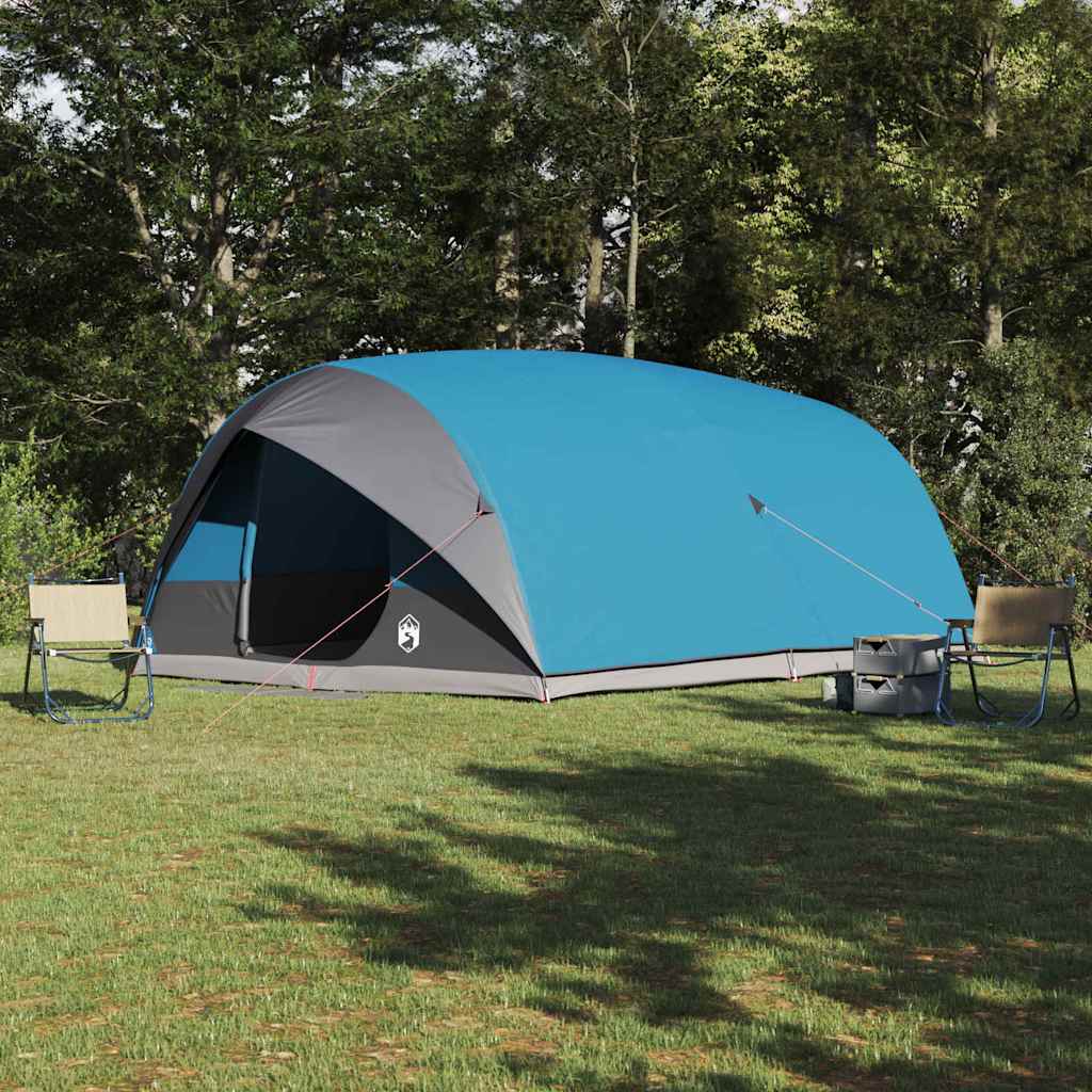 VidaXL tente tunnel avec toit avec rangement bleu 500 x 348 x 200 cm taffetas
