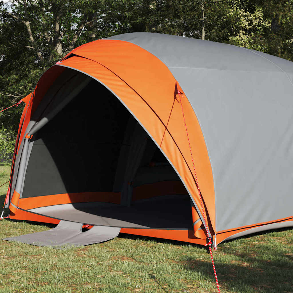 Tente tunnel Vidaxx avec toit gris et orange 410 x 285 x 198 cm taffetas