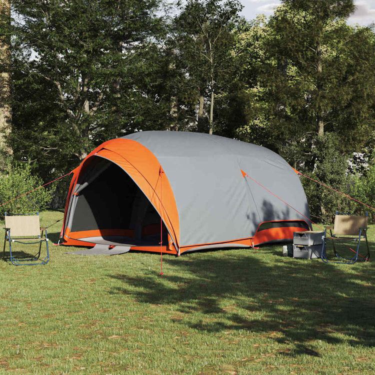 Tente tunnel Vidaxx avec toit gris et orange 410 x 285 x 198 cm taffetas