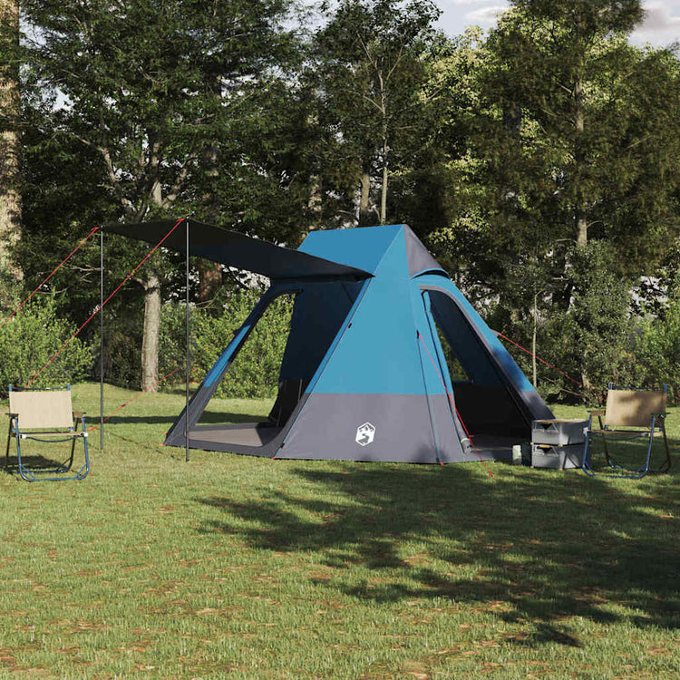 VidaXL tente de camping avec toit avec rangement bleu 482 x 360 x 227 cm taffetas