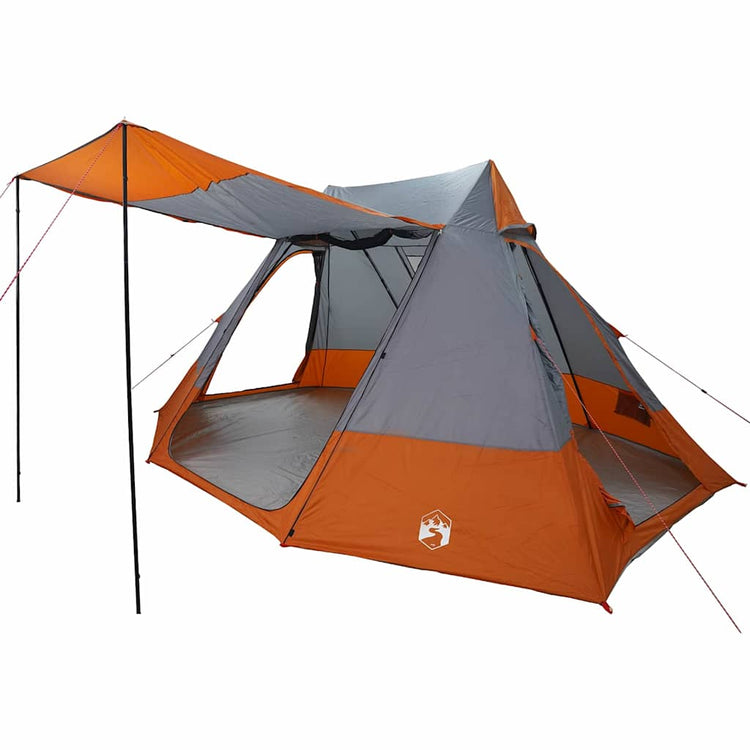 Tente de camping VidaXL avec toit gris et orange 482 x 360 x 227 cm taffetas