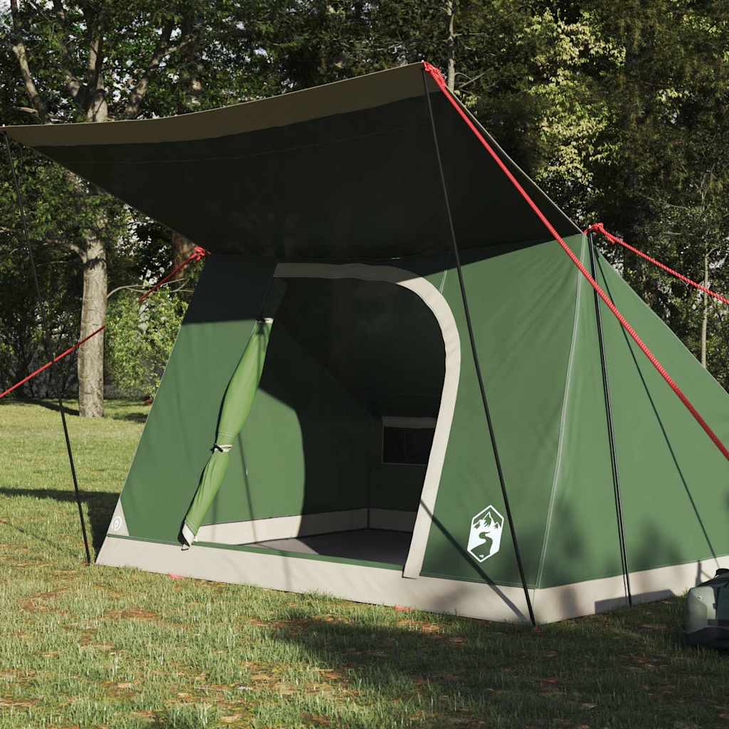VidaXL tente de camping avec toit avec rangement vert 223 x 163 x 130 cm taffetas