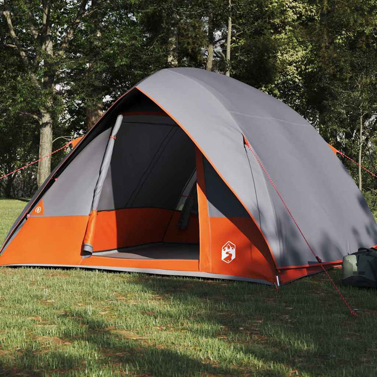 VidaXL tente de camping avec toit gris et orange 275 x 230 x 140 cm taffetas