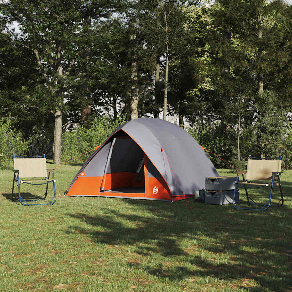 VidaXL tente de camping avec toit gris et orange 275 x 230 x 140 cm taffetas