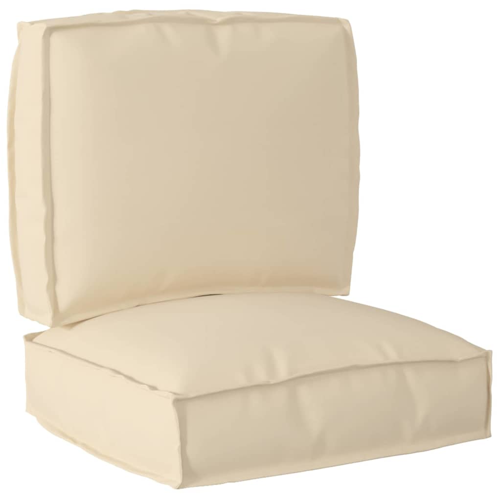 VidaXL ensemble de coussins de palette 2 pcs tissu oxford beige
