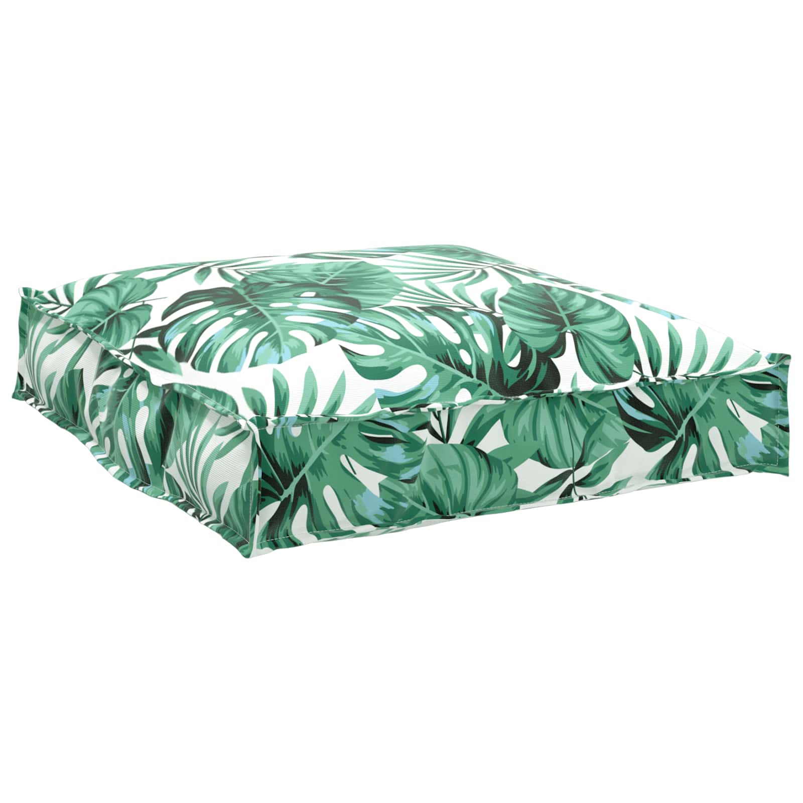 VidaXL ensemble de coussins de palette 2 pcs motif feuille verte 100 x 40 x 8 cm