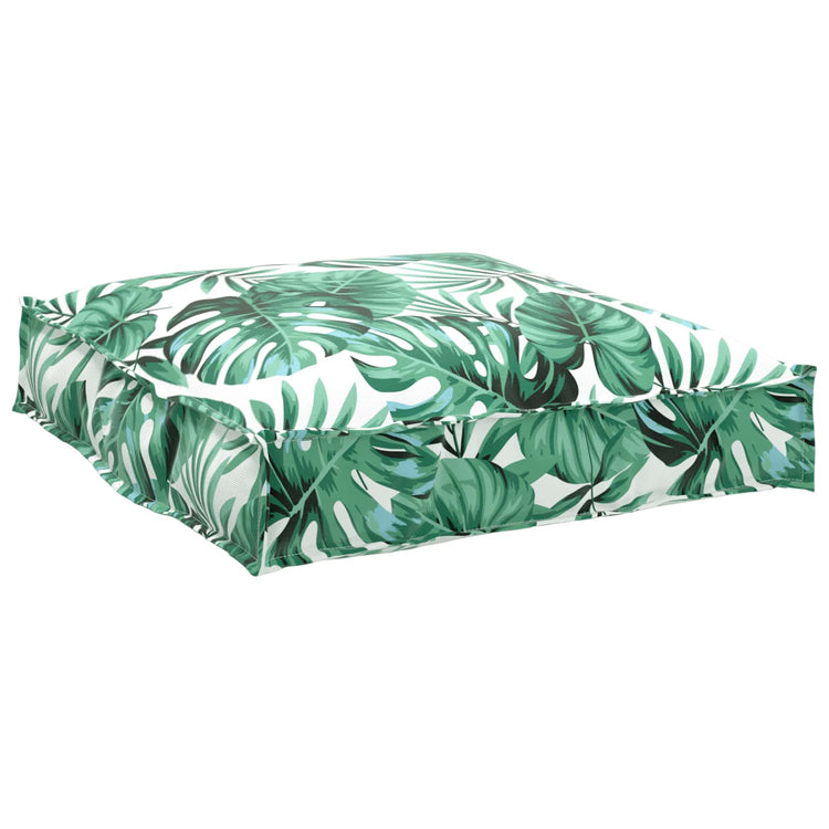 VidaXL ensemble de coussins de palette 2 pcs motif feuille verte 100 x 40 x 8 cm
