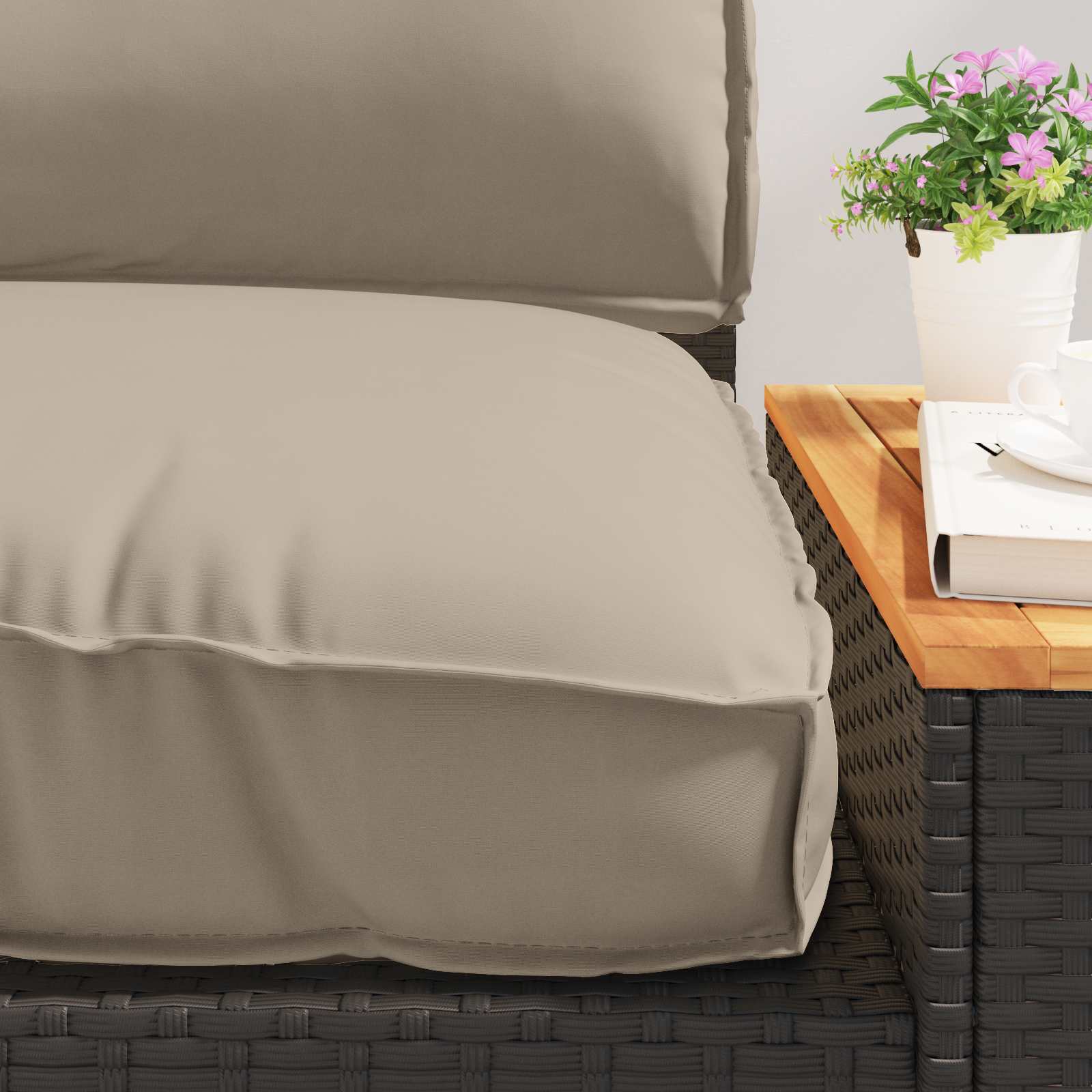 VidaXL ensemble de coussins de palette 2 pcs tissu oxford taupe