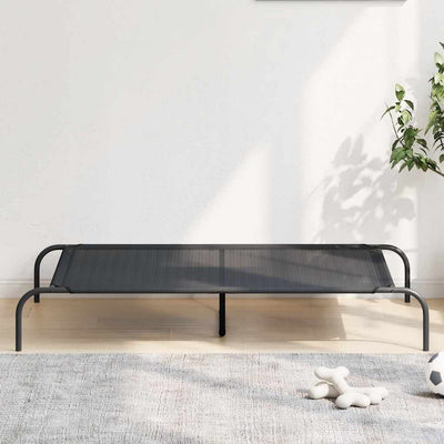 Vidaxx lit pour chien surélevé 130x80x20 cm textile et acier noir