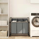 VidaXL panier à linge à roulettes, 3 compartiments, gris