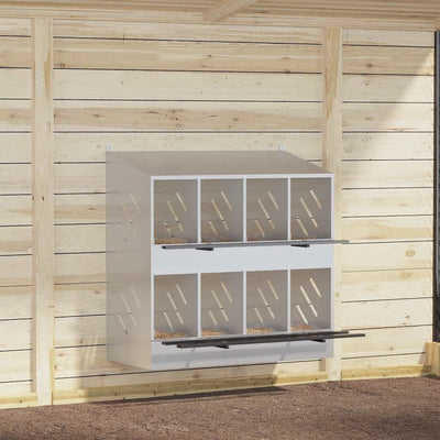 Vidaxl nichoir à poules avec 8 compartiments en métal galvanisé couleur argent