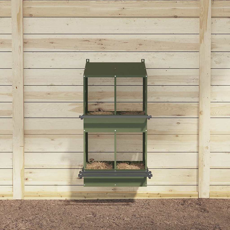 Nichoir à poules VidaXL avec 4 compartiments en métal vert olive