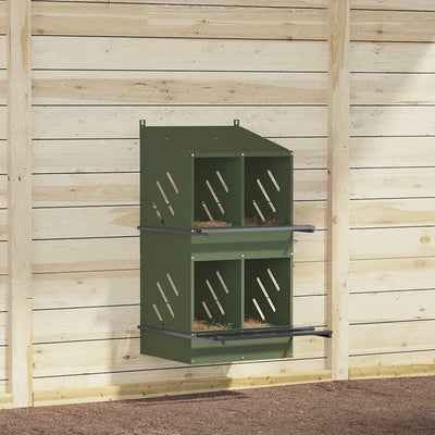 Nichoir à poules VidaXL avec 4 compartiments en métal vert olive