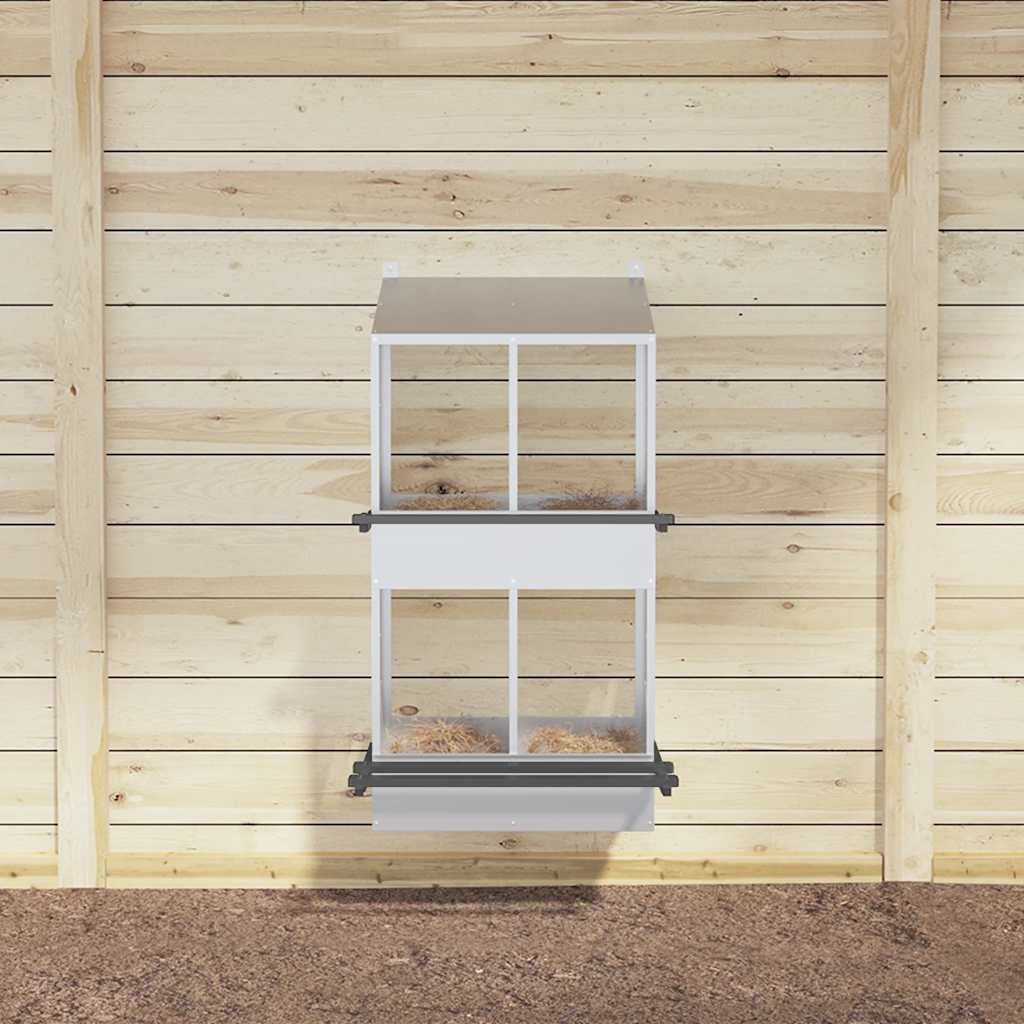 Vidaxl nichoir à poules avec 4 compartiments en métal galvanisé couleur argent