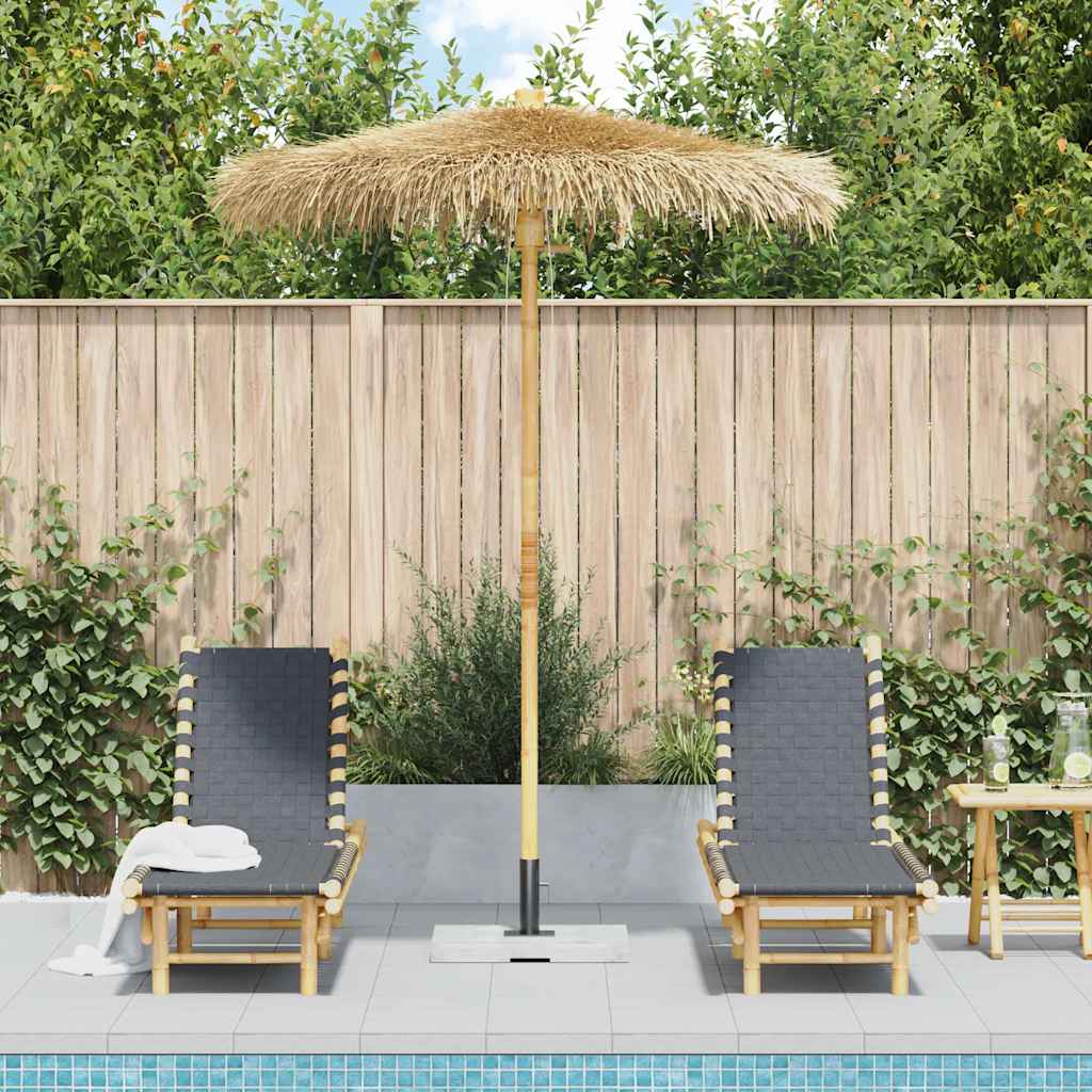 VidaXL parapluie tiki avec auvent en feuille de bananier 180 cm bambou