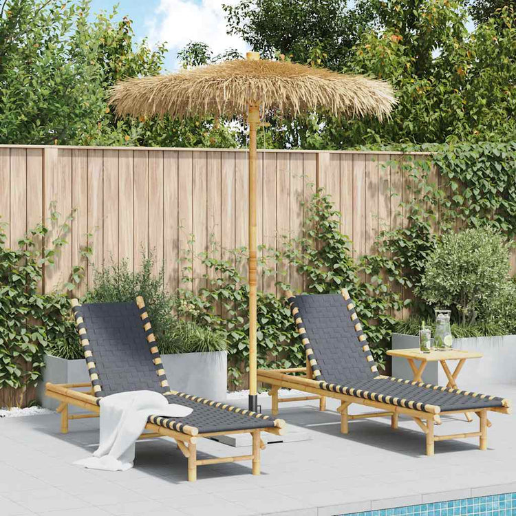 VidaXL parapluie tiki avec auvent en feuille de bananier 180 cm bambou