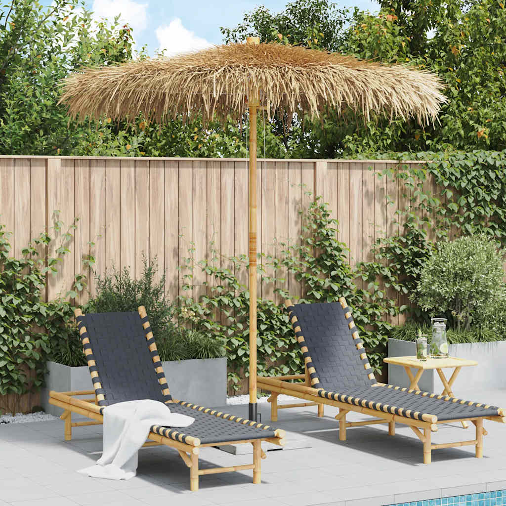 VidaXL parapluie tiki avec auvent en feuille de bananier 240 cm bambou