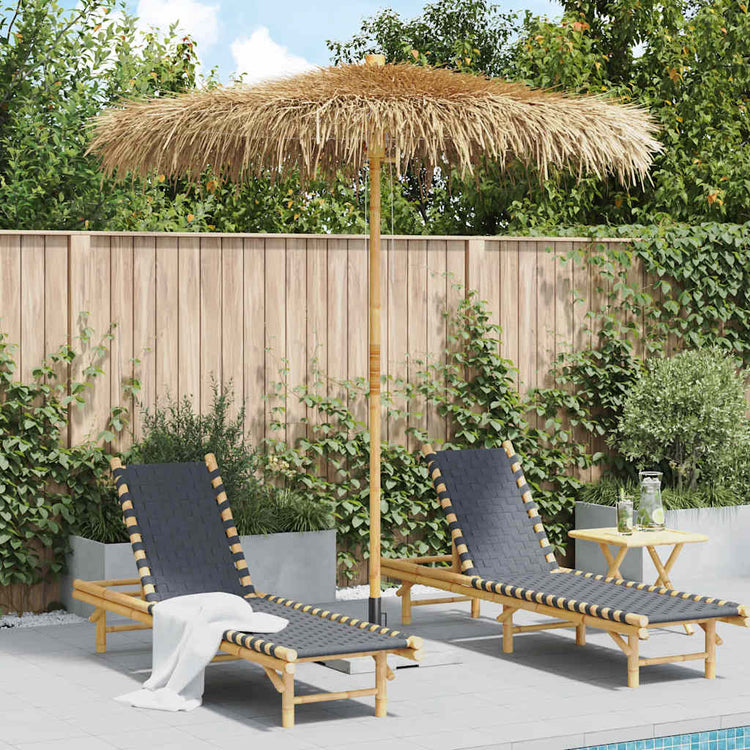 VidaXL parapluie tiki avec auvent en feuille de bananier 240 cm bambou