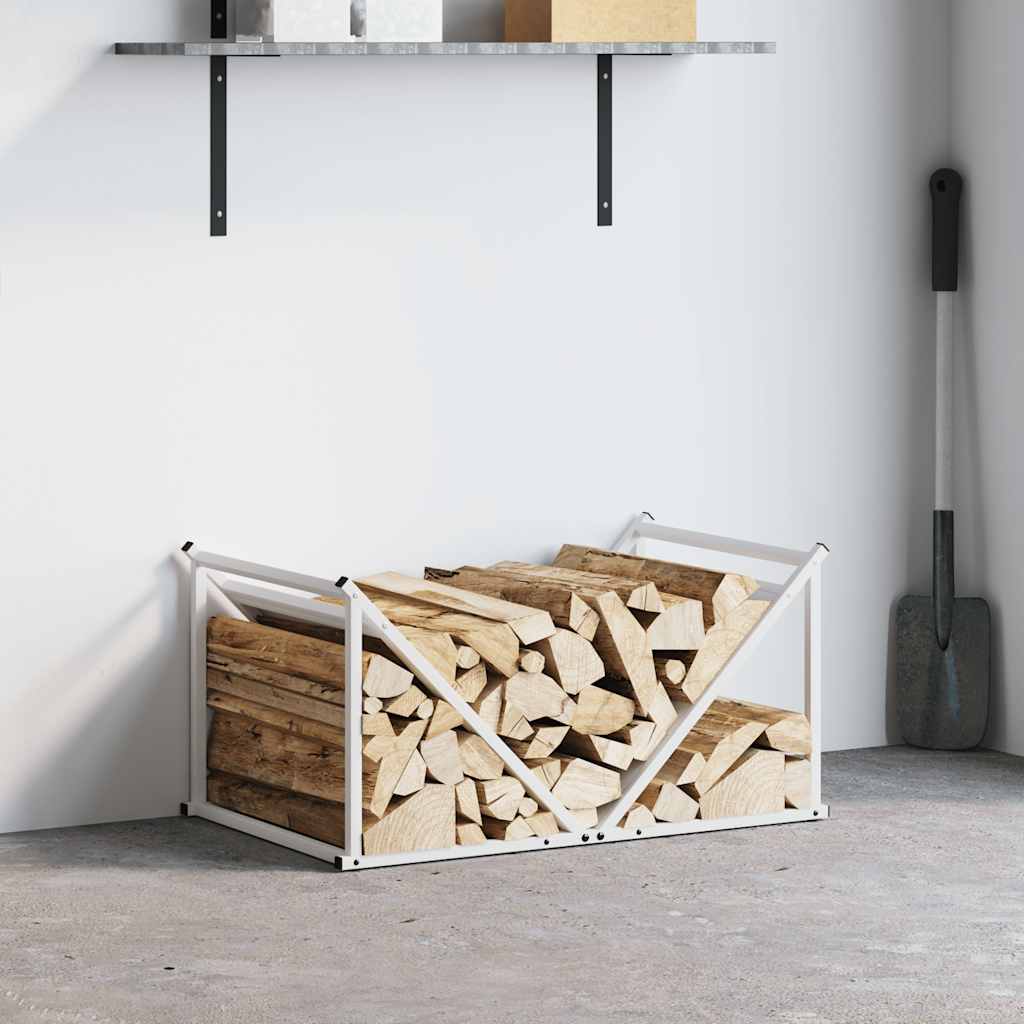 Vidaxx support à bois de chauffage 70x43x34,5 cm acier laminé à froid blanc