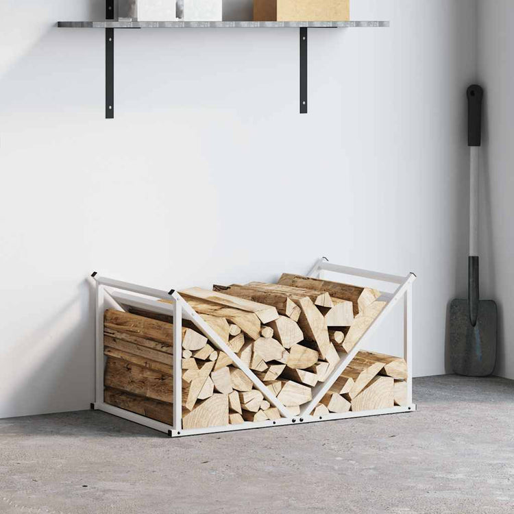 Vidaxx support à bois de chauffage 70x43x34,5 cm acier laminé à froid blanc