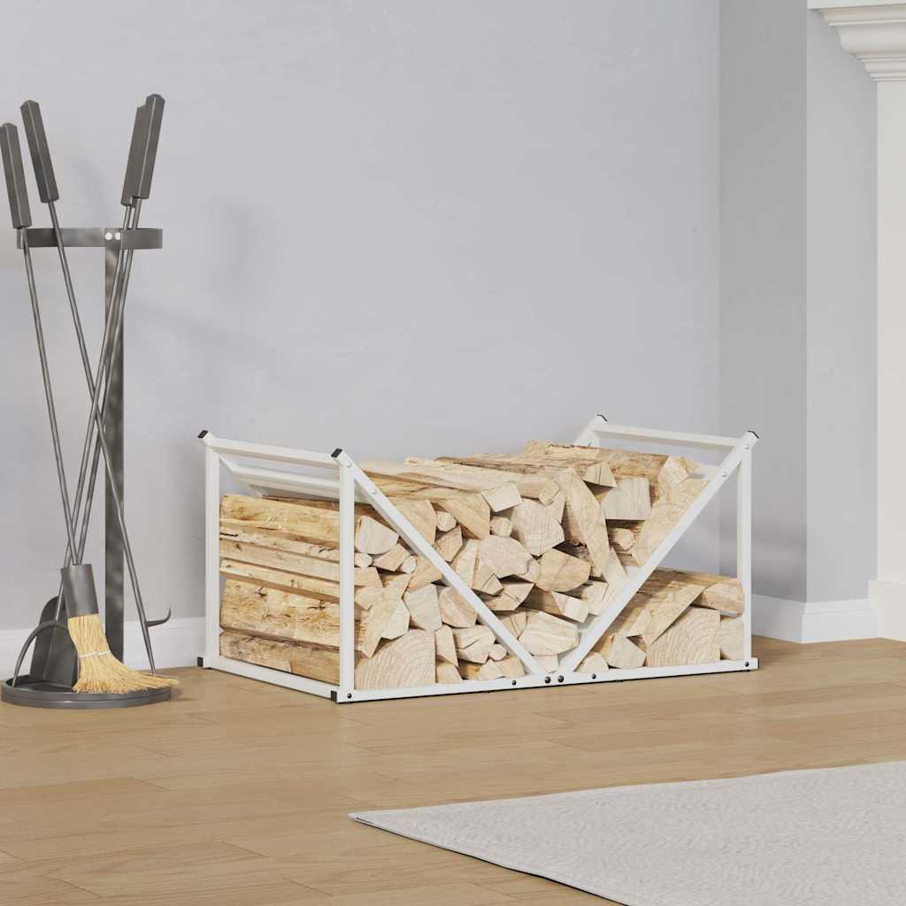Vidaxx support à bois de chauffage 70x43x34,5 cm acier laminé à froid blanc