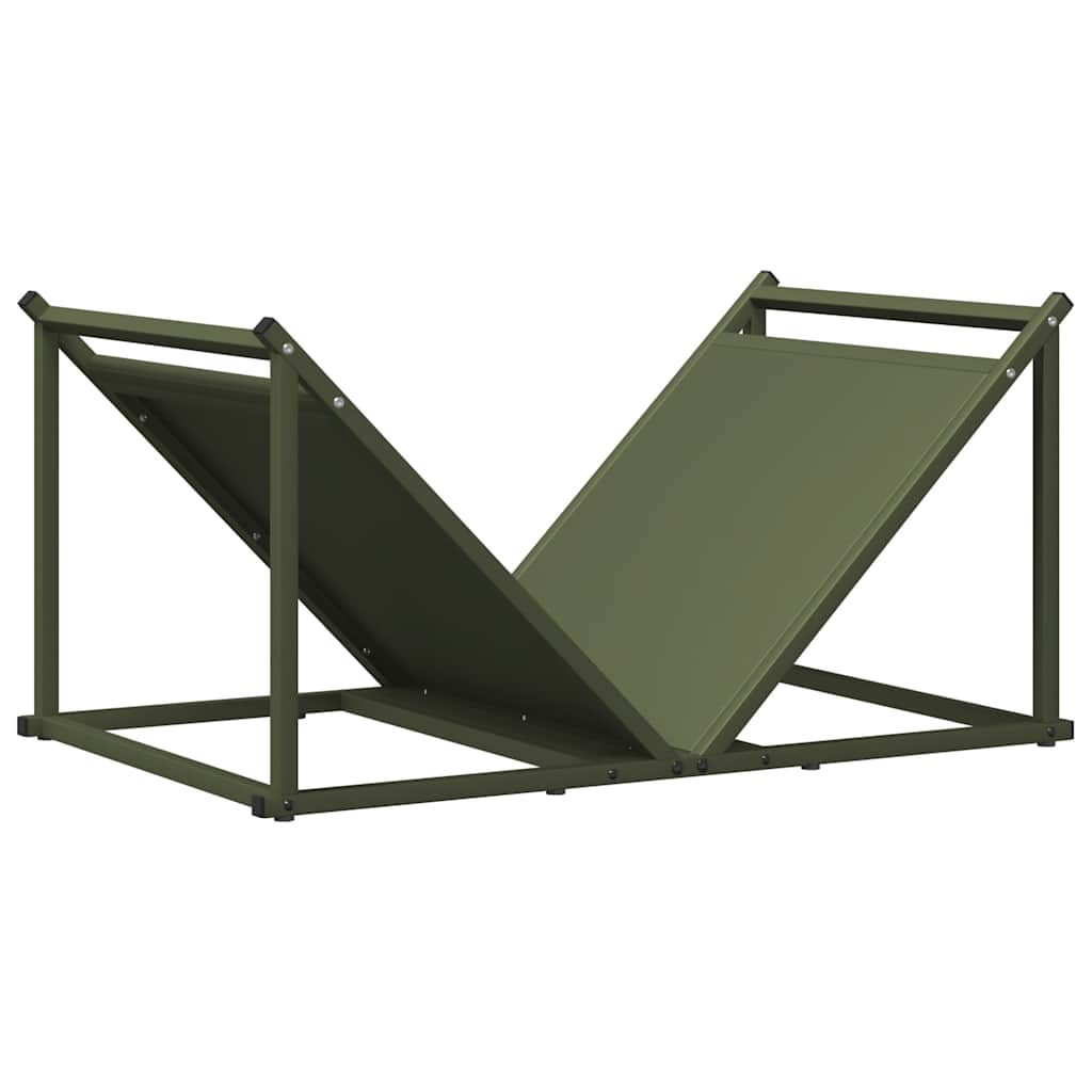 Vidaxx support à bois de chauffage 70x43x34,5 cm acier laminé à froid vert olive